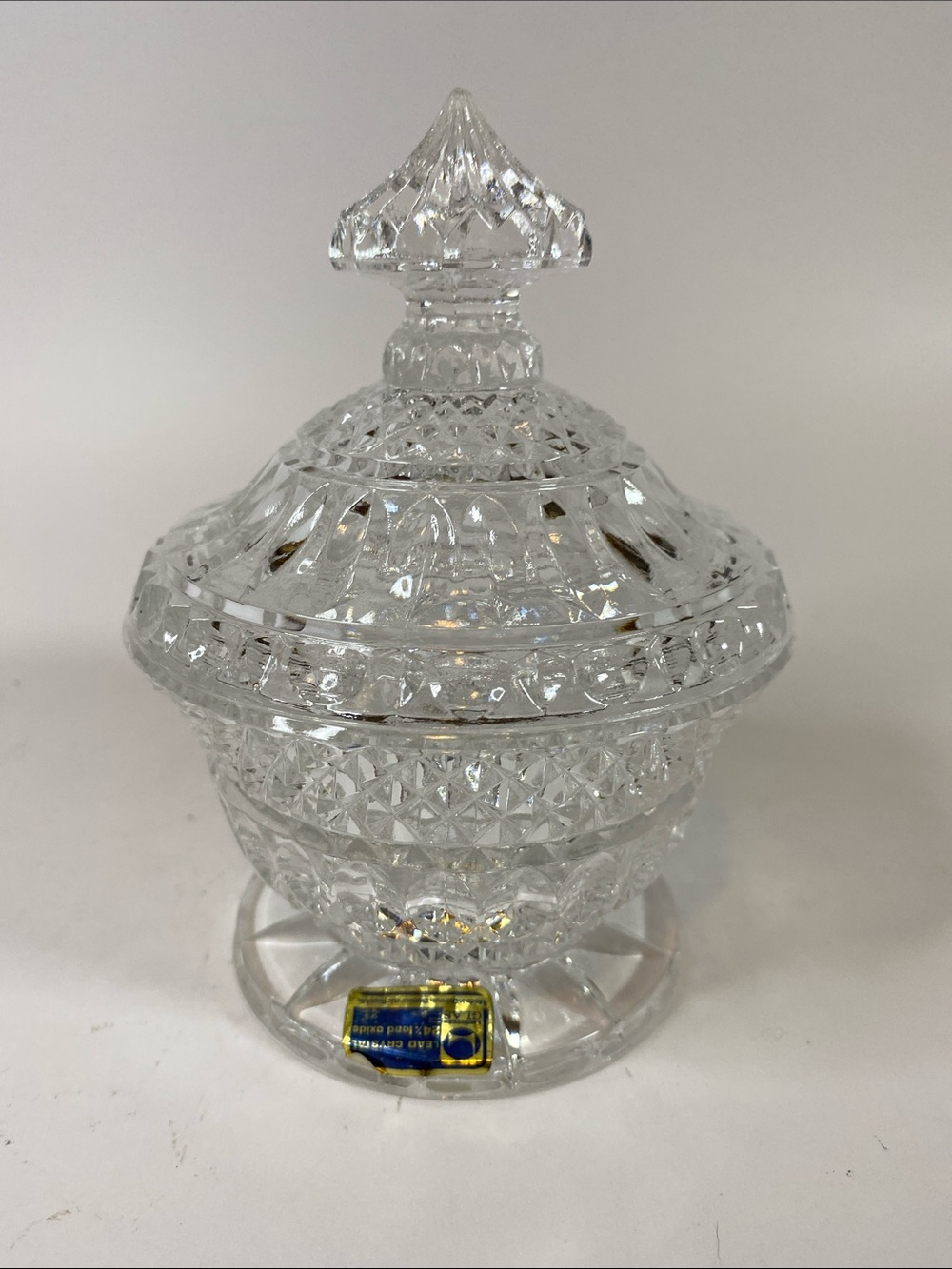 Vintage Lausitzer Glas 24% Lead Crystal Lidded Dish